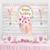 Rosa Traumfänger Glücklich Geburtstag Blumen Hintergrund für Mädchen